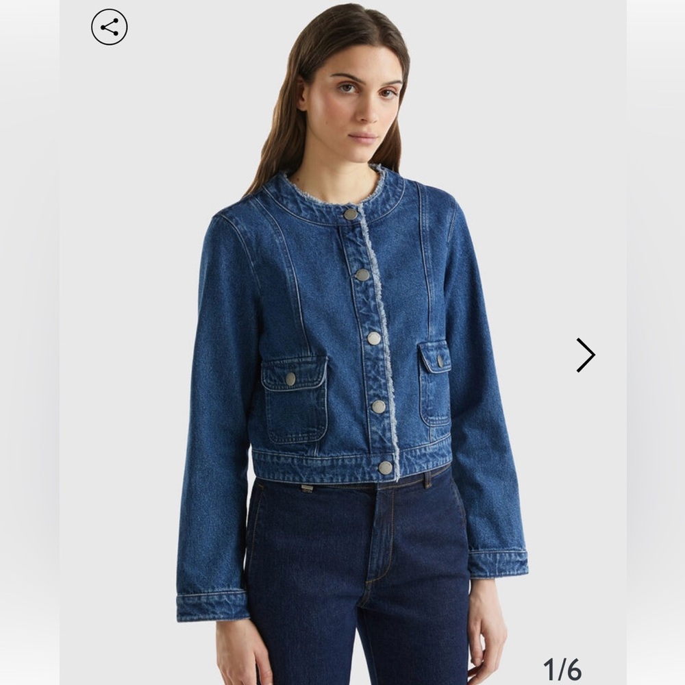 United Colors Of Benetton Women's Blue Denim Jacket